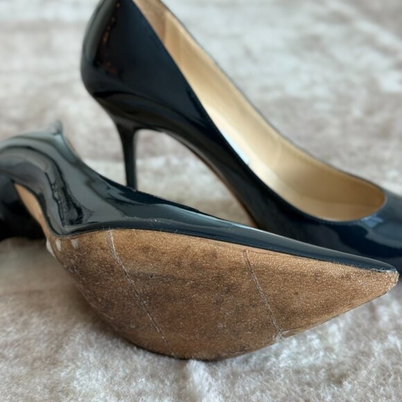Jimmy Choo Agnes Navy Patent Leather Pumps 36.5 (Runs Small) - Picture 6 of 7